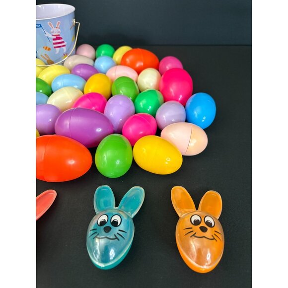 Easter Eggs Egg Hunt Vintage Plastic Bunny Rabbit Bucket Fiesta Bunnies Candy - Picture 4 of 6